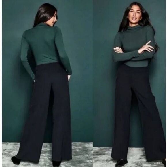 SUMMERSALT $95 The Perfect Wide Leg High Waisted Pant in Black Size 10 - Picture 1 of 11